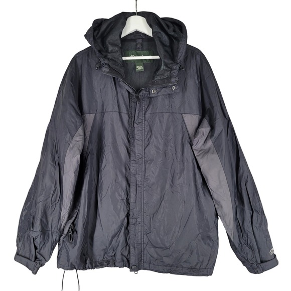 Eddie Bauer Other - Eddie Bauer Mens Black Gray Hooded Lightweight Jacket Size L Windbreaker